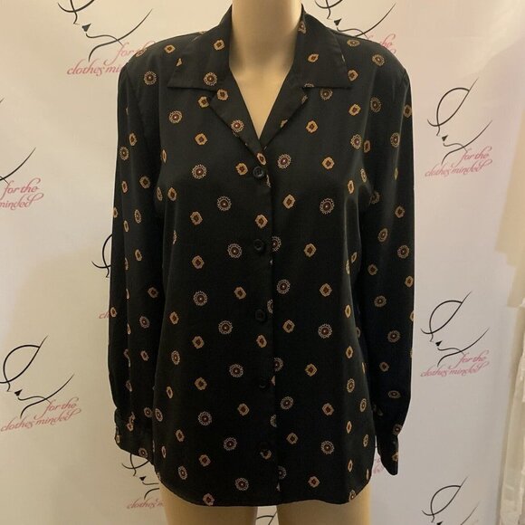 JOAN LESLIE. Size 10. Long Sleeve. Button Up. Silky Poly Shirt. B83. - Picture 1 of 5